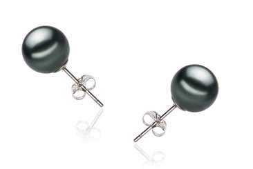 Cercei Jade cu Perle Negre Tahitiene Calitatea AAA 9-10 mm