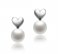 Cercei Heart cu Perle Albe de Cultură Calitate AAA 8-9mm