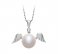Pandantiv Angel cu Perlă Albă de Cultură Calitate AA 9-10mm